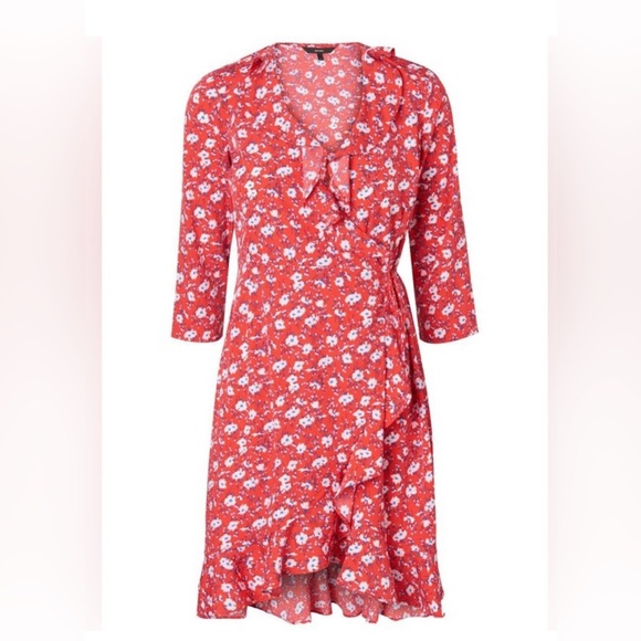 Wrap Dress, red, size M - Picture 2 of 10